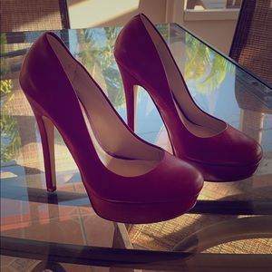 Red High heels pumps platform 6.5